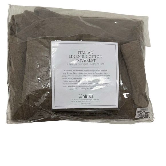 Restoration Hardware Italian Linen & cotton coverlet king pillow sham NWT - Picture 5 of 5